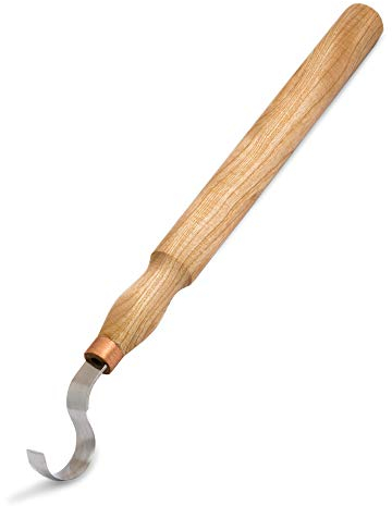 BeaverCraft Hakenmesser Holzschnitzerei SK2 Long Löffel Schnitzwerkzeuge 30cm Langer Griff 3cm Klinge Löffelmesser Holzschnitzwerkzeuge Schüssel Kuksa Schnitzwerkzeug Zweischneidiges krummes Messer