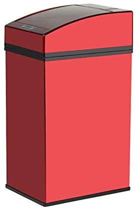 7L Trash Can Touchless Automatic Motion Sensor Waste Bin Mute Waste Container Kitchen Garbage Can Stainless Steel,Red,35 * 20 * 15CM