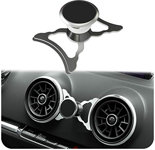 innoGadgets® Support magnétique pour téléphone Portable Audi A3/S3/RS3 | Support Universel pour Smartphone, GPS et Tablette | Montage Facile | Réglable à 360° visibilité optimale | Métal | Argent