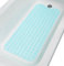 TIKE SMART Extra-Long Non-Slip Bathtub & Shower Mat 39”x16” (Smooth/Non-Textured Tubs Only) Safe, Clean, Machine-Washable, Superior Grip&Drainage, Vinyl, Transparent Aqua/Blue-Green