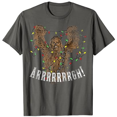 Star Wars Chewbacca Roar Christmas Lights Graphic T-Shirt T-Shirt