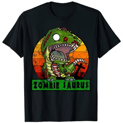 Zombie Saurus Zombiesaurus Dinosaur Halloween Costume Boys T-Shirt