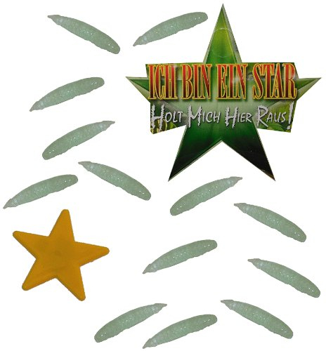 alles-meine.de GmbH Deko Stern - mit 13 Kunststoff - SCHLEIMIGEN Maden - Glow in The Dark ! - Ich Bin EIN Star - Holt Mich Hier Raus - Dschungelcamp - für Party Dekoration lustig..
