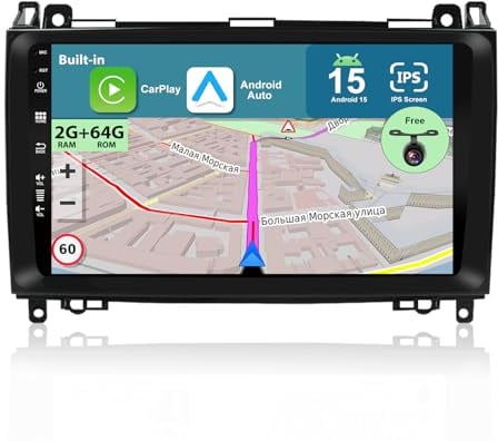 BXLIYER Android 15 Autoradio Passt für Benz Viano/Sprinter/Freightliner Sprinter/W906 GPS Navigation | Rückfahrkamera Canbus | 2G+64G | 9 Zoll | Android Auto Lenkradsteuerung 4G WiFi DAB Carplay
