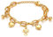 JewelryWe Schmuck Damen Armband Edelstahl doppelt Kette Charmsarmband Armkette mit Kreuz Herz Anhänger Gold
