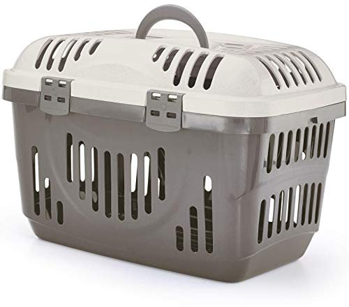 CAT CENTRE Beige & Cream Lid Pet Dog Puppy Cat Carriers Basket Bag Cage Portable Travel Kennel Training Box