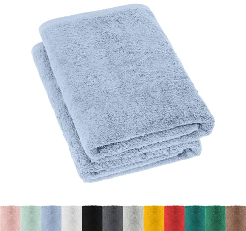 2er Pack Frottier Duschtücher Set 70x140 cm 100% Baumwolle, 2X Duschtuch Rauchblau