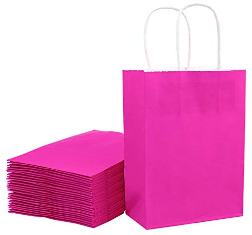 Loveinside 15X8X21 cm Papiertüten Kleine Kraft Pink Geschenktüten Bulk Mit Griffen Für Geburtstag Hochzeitsfeier Gefälligkeiten 25 Stück/Set