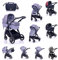 Lorelli Kombikinderwagen 2 in 1 Adria, Aluminiumrahmen, Wickeltasche, Adapter, Farbe:grau