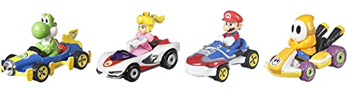 Hot Wheels GWB38 - Mario Kart Die-Cast-Charaktere in 4er-Fahrzeugsortiment, Geschenkset #2, Spielzeug ab 3 Jahren