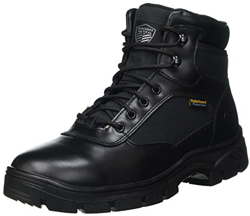 Skechers Wascana Benen, Anfibi Da Lavoro Uomo, Black Leather W Textile, 44 EU
