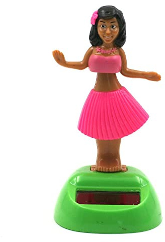 Tabac du Bassigny Figurine Solaire Mobile - Danseuse Hawaïenne Rose