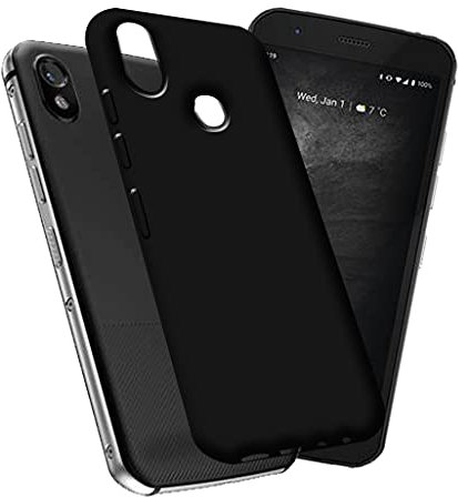 CXKJ Hülle für Cat S52 (5.65 Zoll) Silikon Hülle, Schwarz Silikon TPU Weiche Ultra-dünne Schutzhülle Stoßfest Fallschutz Bumper Case Stylische Handyhülle - Schwarz