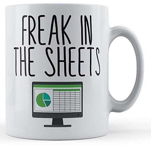 Father Fox Tasse mit Aufschrift Work, Spreadsheet, Freak in The Sheets – Geschenktasse für Kollegen, Keramik, 300 ml