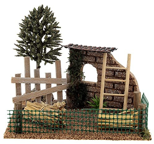 Holyart Gehege mit Heu für Krippe, 20x15x15 cm