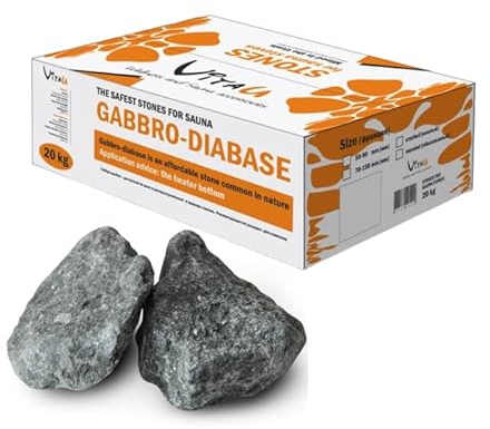 Dufte Momente | Saunasteine 20kg Gabbro Diabas | Körnung 70-150 mm | für alle Saunaöfen | hitzebeständig | Natur pur - ohne Schadstoffe