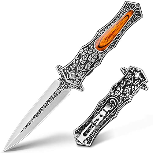 VALHALLA PASTOR Pocket Knife, 3.7'' Folding Knife, Viking Knife