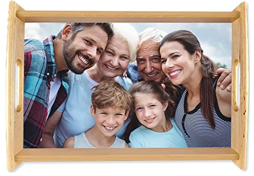 Bandeja de Desayuno Personalizada con Foto - Bandeja de Desayuno de Madera con Foto Impresa - Bandeja de Cocina Personalizada con Foto