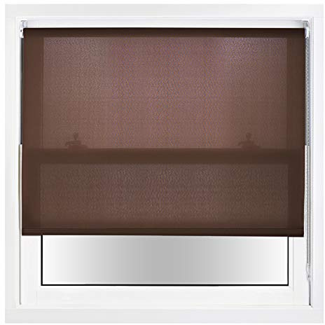 FURNISHED Daylight Roller Blinds with Metal Fittings, Trimmable - Mocha, 230W x 165H cm