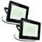 Arum Lot de 2 Projecteurs LED 100W Extérieur Blanc Naturel 4000K Forte Luminosité IP66 Jardin Terrasse Parking Cours