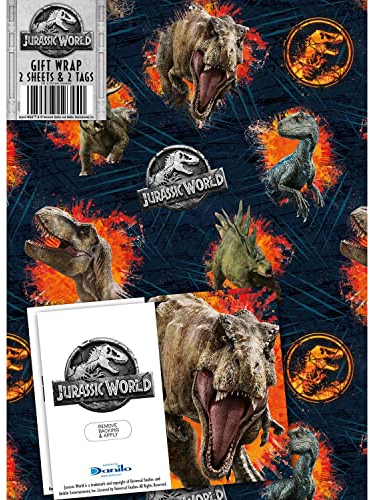 Danilo Promotions World Geschenkpapier, 4 Bögen, Etiketten, Blatt, Größe 70 x 50 cm, offizielles Produkt, verantwortungsvoll bezogen, JWW01_2Pck, multi