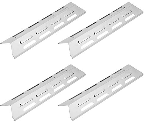 41x10cm Edelstahl Heizplatte, 4 St¨¹ck Heat Plate, Flammenblech Gasgrill f¨¹r BBQ, Hitzeschild Brennerabdeckung Ersatzteile, f¨¹r Grillchef Nexgrill Backyard und andere Modell Grills
