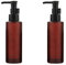 2PCS 100ML/3.4oz Amber Frosted Glass Lotion Pump Press Bottles with Black Pump Cosmetic Cream Lotion Container Dispenser Storage for Travel Business Trip Camping