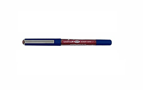 uni-ball Eye Ocean Care Rollerball Pens, 0.7 mm, Red (12-Pack) | Smooth Writing, Fade & Water Resistant Ink, Comfortable Grip, Ideal for School & Art