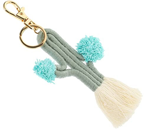 IWOWHERO Böhmischer Kaktus Schlüsselanhänger Für Frauen Handgewebter Quastenanhänger Makramee Dekor Für Taschen Exquisites Design Boho Party