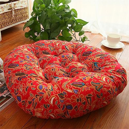 Lukery Cuscino Lounge da Esterno, Cuscini da Terra Sedia Cuscino Rilievi della Sede per Sedie da Cucina Pad Tatami per Sedie da Pranzo, Giardino, Ufficio, Cucina (55 * 55 * 10cm,Stile Etnico 4)