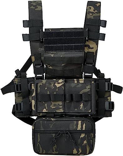 ACEXIER Tactical MK3 Chest Rig Modulare Jagdweste Camo Sack Pouch H Harness M4 AK Magazineinsatz Airsoft Paintball Zubehör (BCP)