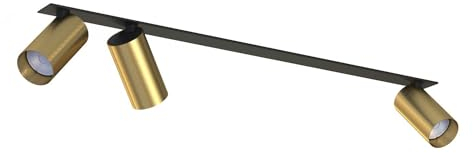 Deckenstrahler 3-flammig GU10 Unterputz 70 cm lang in Messing Aluminium verstellbar schwenkbar Modern Deckenlampe Spot Leuchte Wohnzimmer