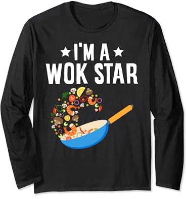 I'm A Wok Star Stir Fry Cibo cinese Maglia a Manica