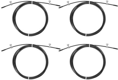 PATIKIL 10Ft Speed Jump Rope Replacement Cable, 4 Pcs 2.5mm Professional Skipping Rope Steel Wire Replace for High Speed Jump Ropes, Black