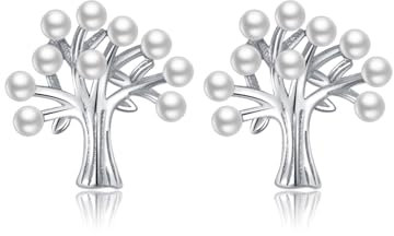 Reffeer Orecchini a perno in argento sterling 925 massiccio, con albero della vita, per donne e ragazze, Argento sterling, Nessuna pietra preziosa
