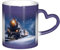 SGZLZBWK Kaffeetasse mit Farbwechsel, Motiv: Winter, Weihnachten, Schnee, Nacht, Eisenbahn, Zug, magisch, hitzeempfindlich, Keramikbecher