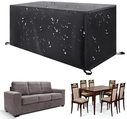 XDPBLM Abdeckung für Gartenmöbel - 160x150x90cm(LxWxH) Rechteckige 420D Oxford Gewebe Anti-UV Wasserdicht Loungesofa Abdeckung Gartentisch Wasserdicht Abdeckplanen für Gartenmöbel Plane