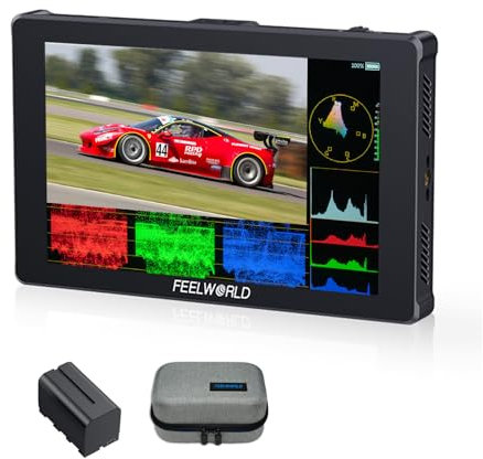 FEELWORLD F7 Plus 7 pollici 1200nit Monitor da campo con batteria F750 e borsa Touchscreen 3D Lut HDR Waveform F970 Kit di installazione e alimentazione 4K 60Hz HDMI in uscita