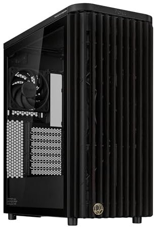 ASUS ProArt PA401 Wood Edition ATX Mid-Tower Case – Tempered Glass, FSC-Certified Wooden Front Panel, Dual 160mm Fans, Power & Reset Button Lock, USB-C 20Gbps, Detachable PSU Bracket