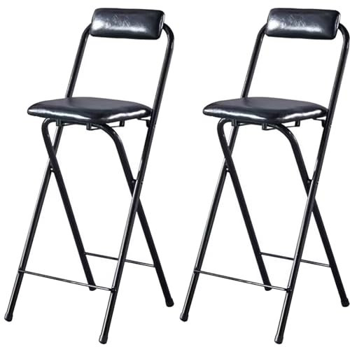 SFNIOKFG Set di 2 sgabelli da Bar Pieghevoli, Sgabello Imbottito Pieghevole Alto da bancone, seggiolone da Cucina Pieghevole, Sgabello da Bar Portatile con Schienale e poggiapiedi per Adult