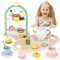 Montessori Spielzeug ab 3 4 5 6 Jahre, Geschenk für Kinder Mädchen, Tee Set Holzspielzeug, Kinderküche Zubehör Teeservice Kinder Holz, Spielzeug Geschenk für Weihnachten, Geburtstagsgeschenk