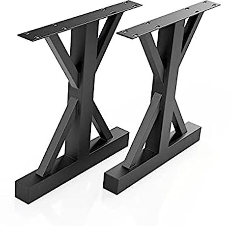 Pieds de table industriels en métal pour table basse et table de salle à manger, pieds croisés robustes avec capacité de charge de 1000 kg, parfaits pour la maison, la salle à manger, la cafétéria et