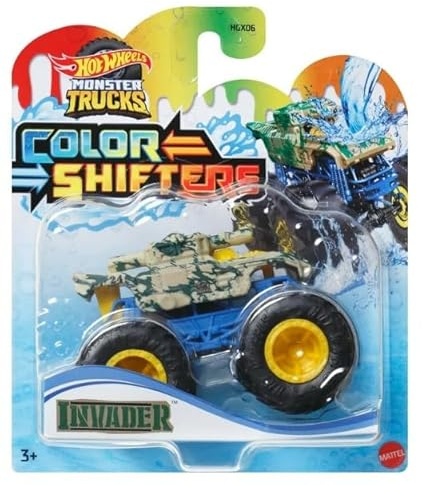 Hot Wheels Monster Trucks Color Shifters Invader, Maßstab 1:64, 2025