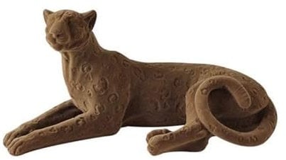 Xofuru™ Liegender Geparden-Leoparden-Heimdekoration, schlanke, moderne Statue, dekorative Skulptur, Braun