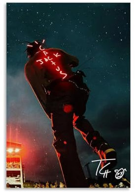 Travis Poster Scott Musik, Vintage-Sänger, Rapper, Musikposter für Zimmer, ästhetische Leinwand, Wandkunst, Schlafzimmerdekoration, 30 x 45 cm