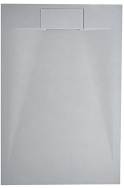 Receveur de Douche Minimaliste 80 x 120 x 3 cm Écoulement SMC Effet Pierre Naturelle Gris Azzuro