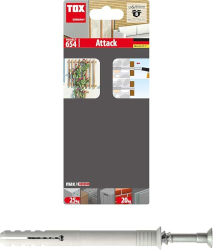 TOX Nageldübel Attack M 6/80 BL im Blister, 4 Stück, 017702171