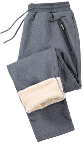 Tansozer Mens Fleece Joggers Winter Tracksuit Jogging Bottoms with Zip Pocket