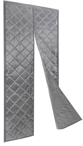 Rideau de porte, magnétique, à isolation thermique, 100 x 210 cm, avec ouverture centrale et fermeture automatique, isolation thermique, protection contre les courants d'air, pour portes jusqu'à 96,5