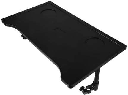 DINHEAROM Faltbarer und Abnehmbarer Rollstuhltisch mit Tassenhalter Universelles Leichtes Tablett für Erwachsene für Rollstühle und Mobilitätshilfen Schwarz